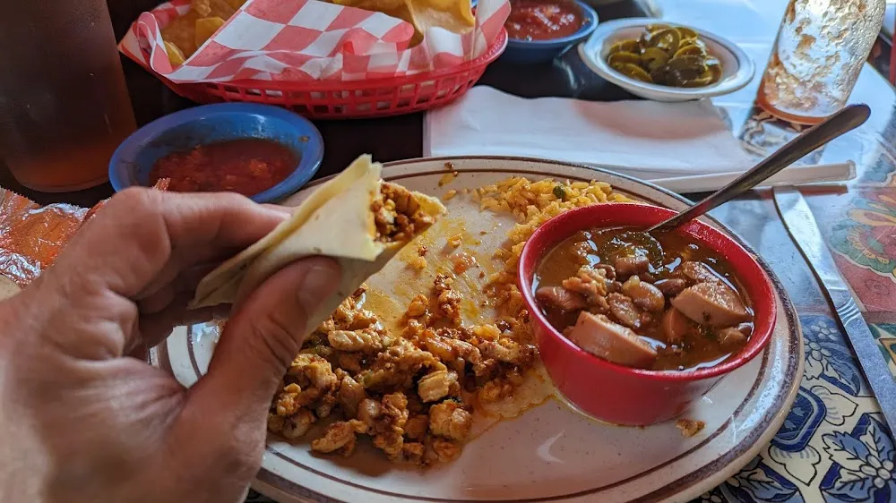 Chicken and Chorizo with Charro Beanie Weenies